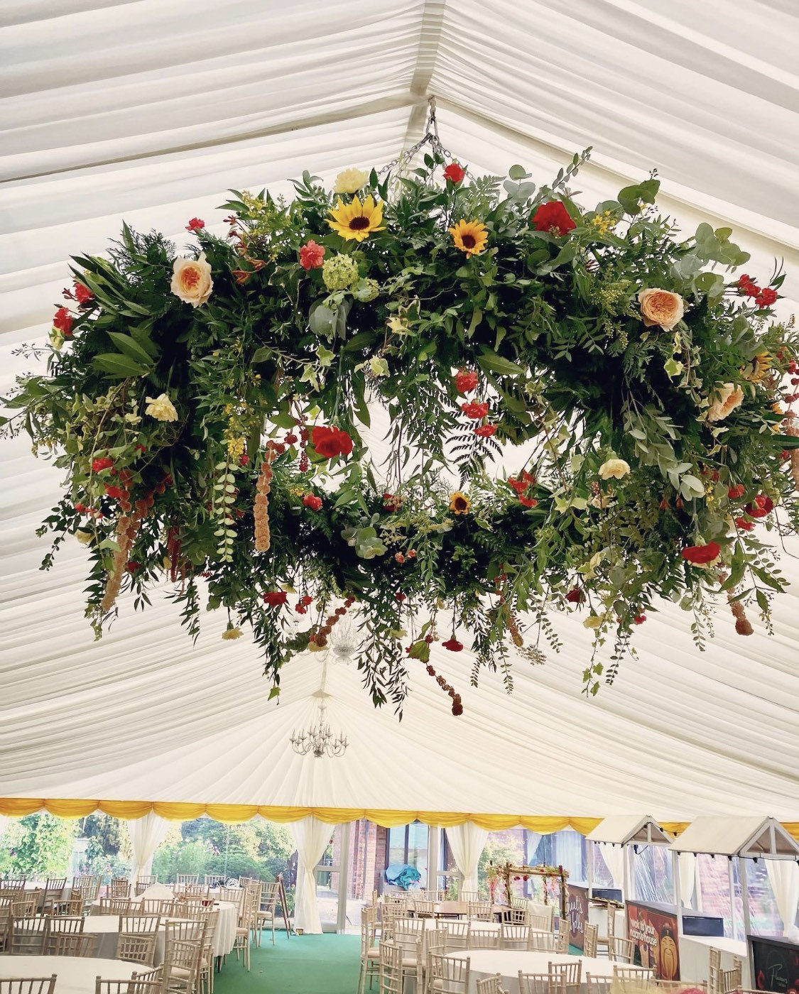 Metal Floral Chandelier Frame – Wedding Hanging Flower Installation ...