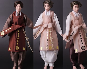 bts doll -boy hanbok-ivorybrown vest set-1