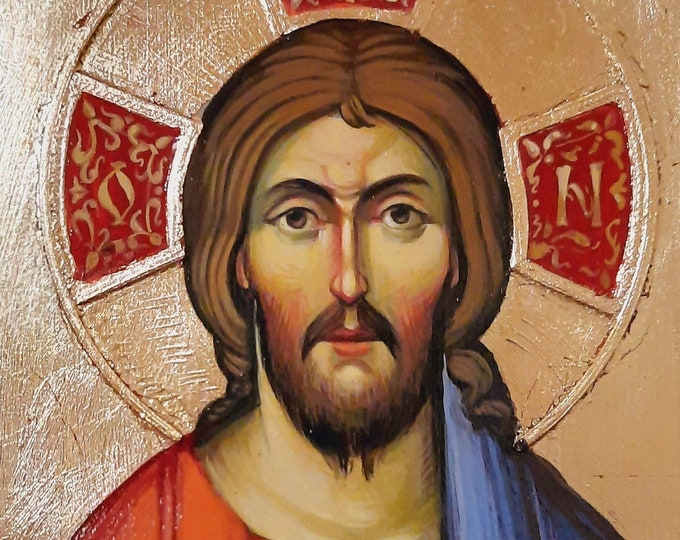 Byzantine Icon of JESUS CHRIST, 20 x 30cm, Christian Orthodox Tradition, 100% Hand Painted, Ready to Ship