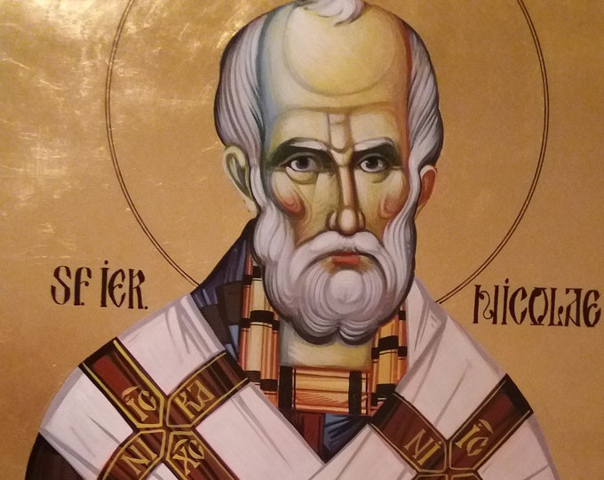 Byzantine Icon, Saint Nicholas, 50 x 70 cm, Christian Orthodox Tradition, MADE to ORDER