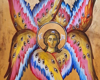 SERAPHIM, Byzantine icon painted on wood, 17 x 24 x 1.8 cm,