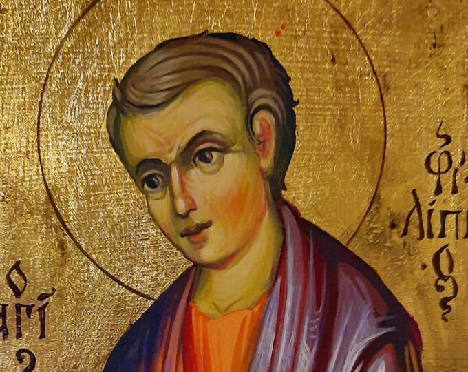 Saint Philip the Apostle, Saint Filip, Byzantine Style Icon, 20 x 30 cm, MADE to ORDER, any saint, Christian Orthodox Tradition Hand Painted