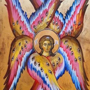 SERAPHIM, Byzantine icon painted on wood, 20 x 30 cm, MADE to ORDER