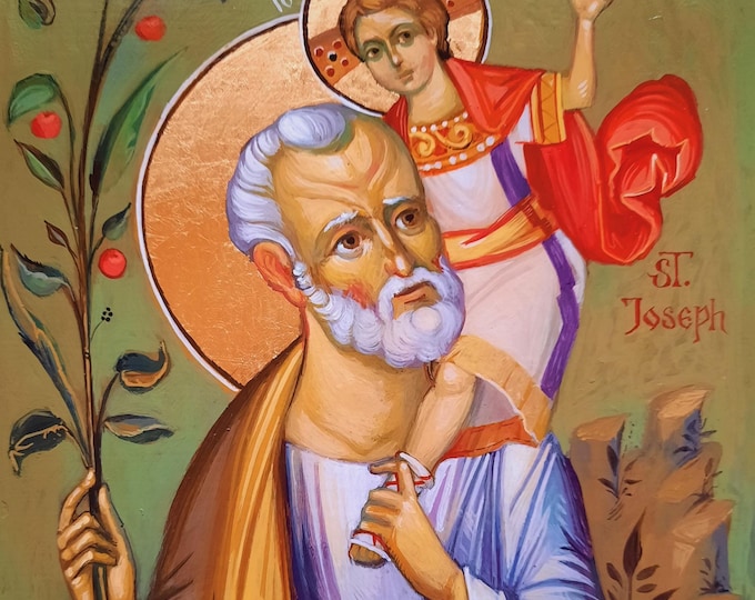 Saint JOSEPH, Byzantine Icon, 20 x 30 cm, made to order