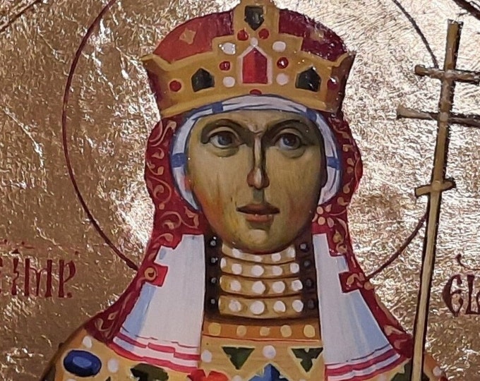 Byzantine Icon, Saint Helena, Helena Augusta, Helen Mother of Constantine The Great, Orthodox Tradition, hand painted, 20x30cm MADE to ORDER