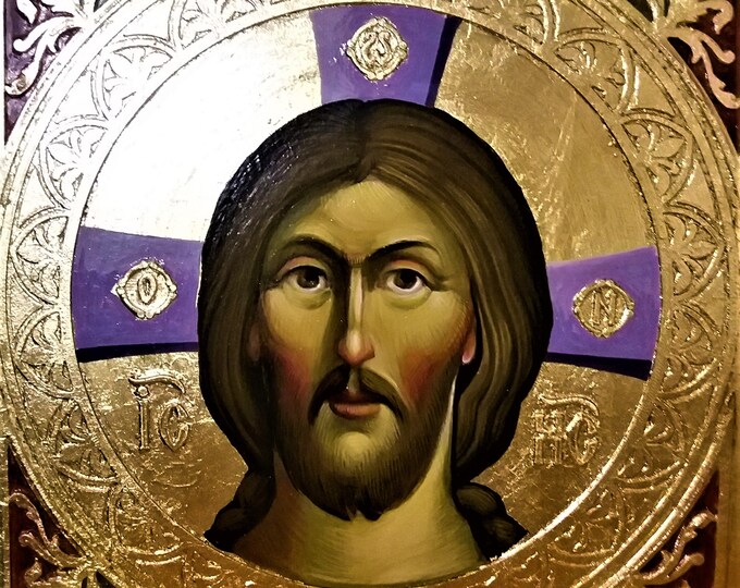 Byzantine Icon of Our Lord Jesus Christ, 30 x 30 cm. Christian Orthodox Tradition, made to order