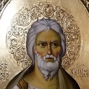 Saint ANDREW the Apostle, Byzantine Style Icon, 30 x 50 cm, Christian Orthodox Tradition, Hand Painted, Made to Order