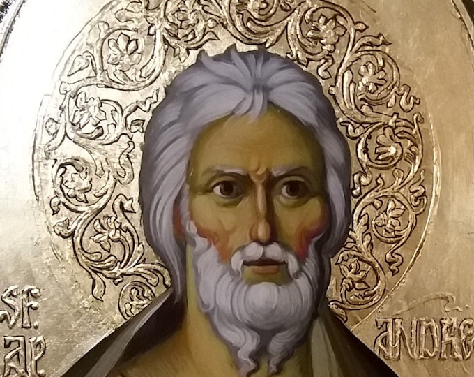 Saint ANDREW the Apostle, Byzantine Style Icon, 30 x 50 cm, Christian Orthodox Tradition, Hand Painted, Made to Order