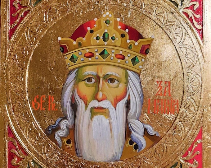 Byzantine Icon of Saint Zachary the Prophet, 30 x 30 cm. Christian Orthodox Tradition, Saint Zacharias, Hand Painted, MADE to ORDER