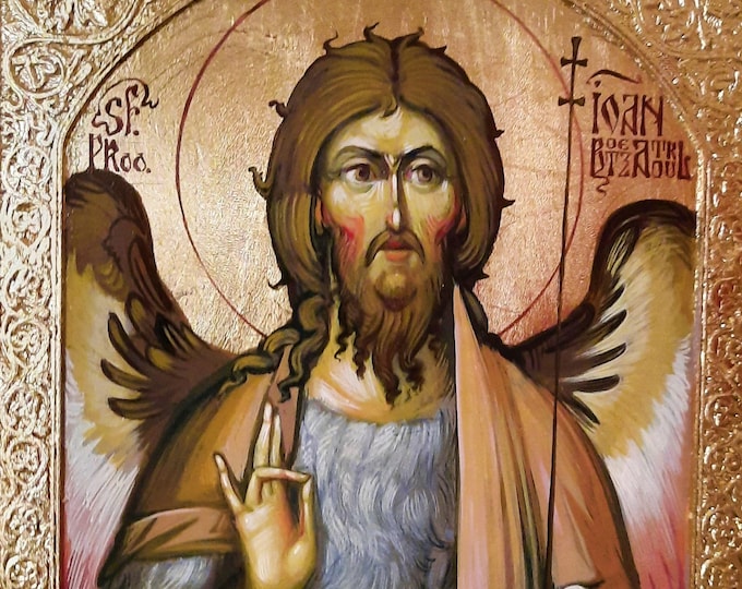 Saint John the Baptist, Saint Nicholas, Saint Stephen the Deacon, Saint Cassian, Byzantine Icons, Christian Orthodox Tradition, 20 x 30 cm