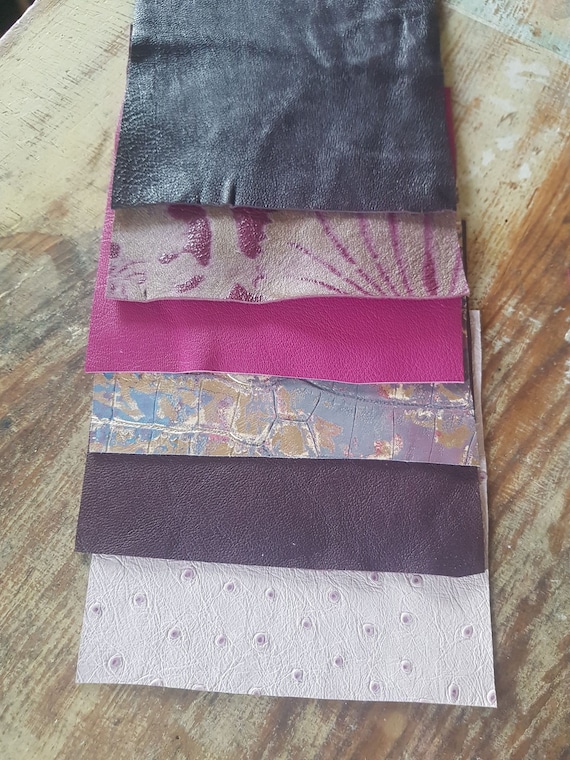 Pomegranate Leather Squares – Sheep & Cow Skin Fabric, Jewelry Crafts