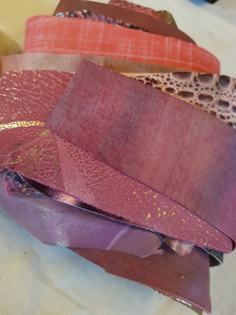 PINK FLAMINGO Leather Scraps,Real Sheep and cow Skin,Leather Fabric for Earrings,Jewelry,crafts,Leather Samples,Swatches,creative pack