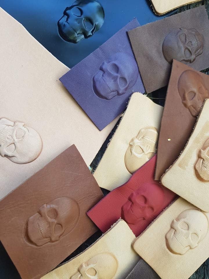 Skull Town Embossed SKULL SQUARES , Real Sheep and Cow Skin,leather ...