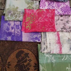 Discharged and Printed Pack of Natural Linen, Linen Bundle, Linen ...