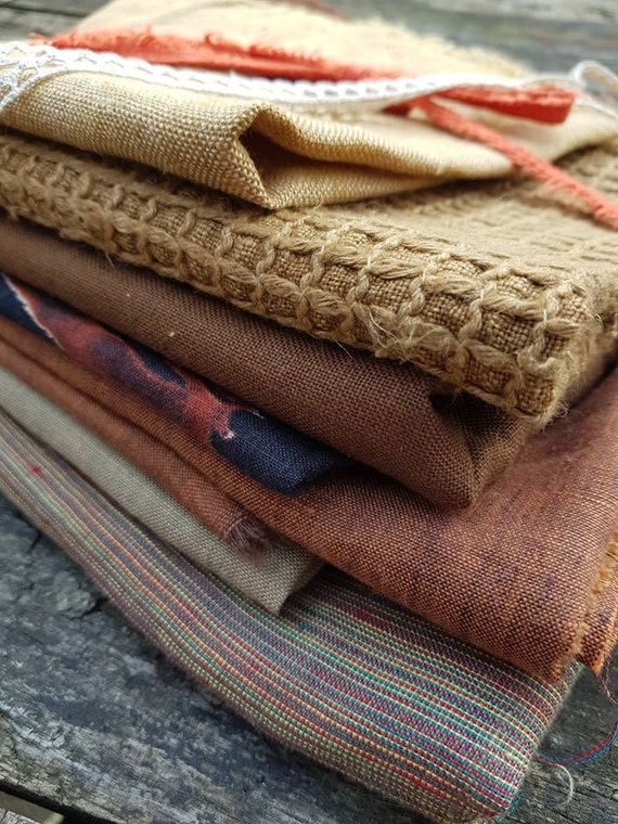 BROWNIES Linen fabric scraps, assorted pastel colour ,natural linen remnants, flax for DIY sewing projects, ready to ship