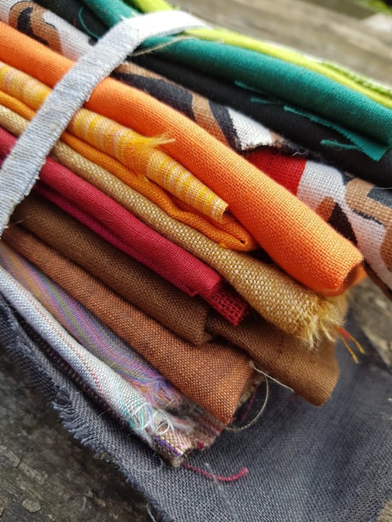 Rainbowsmall Linen Fabric Scraps Assorted Colour natural Etsy