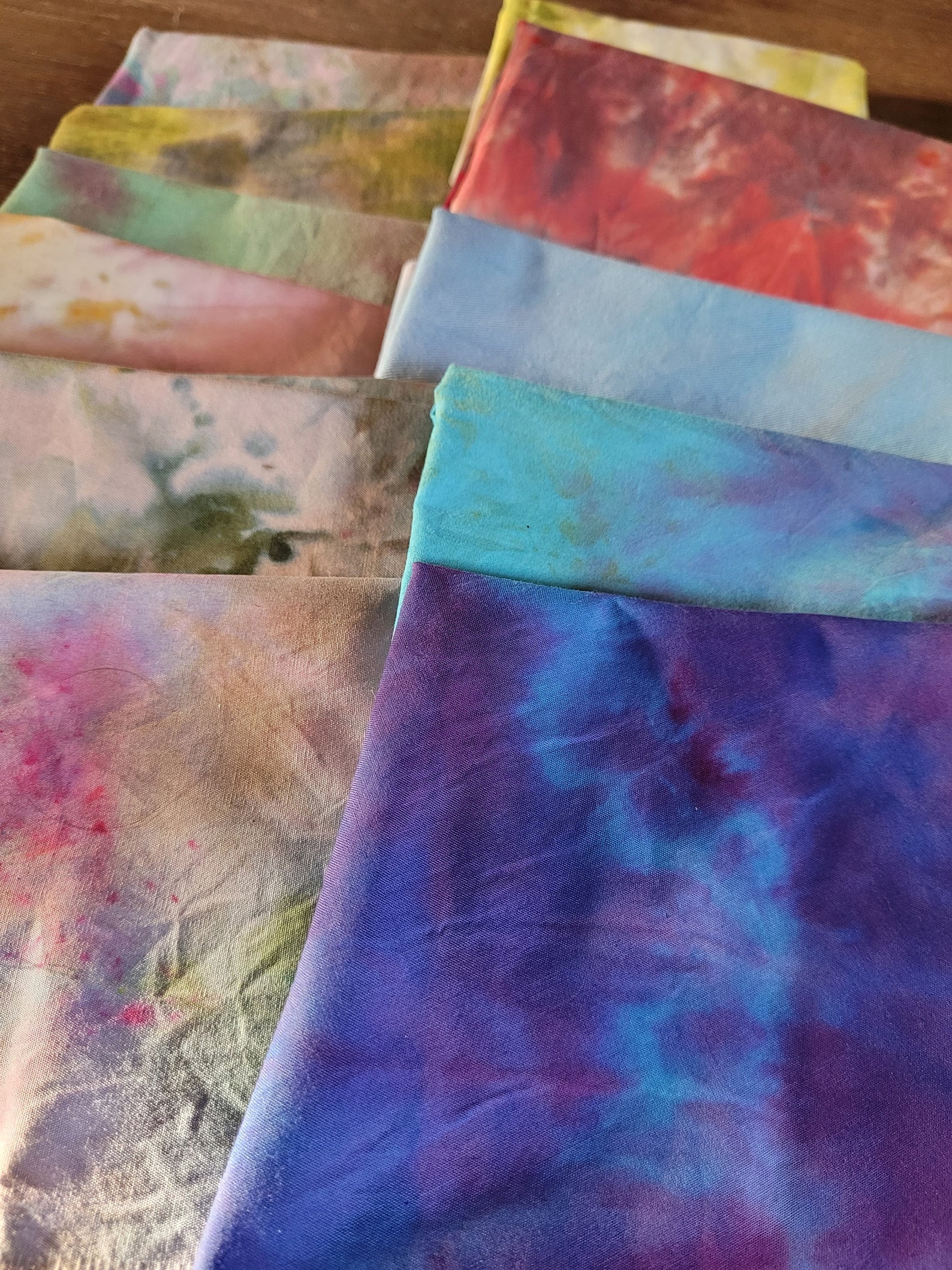 AURORA BOREALIS, 11 PIECES, Cotton, Hand Dyed, Cotton and Linen Fabrics ...