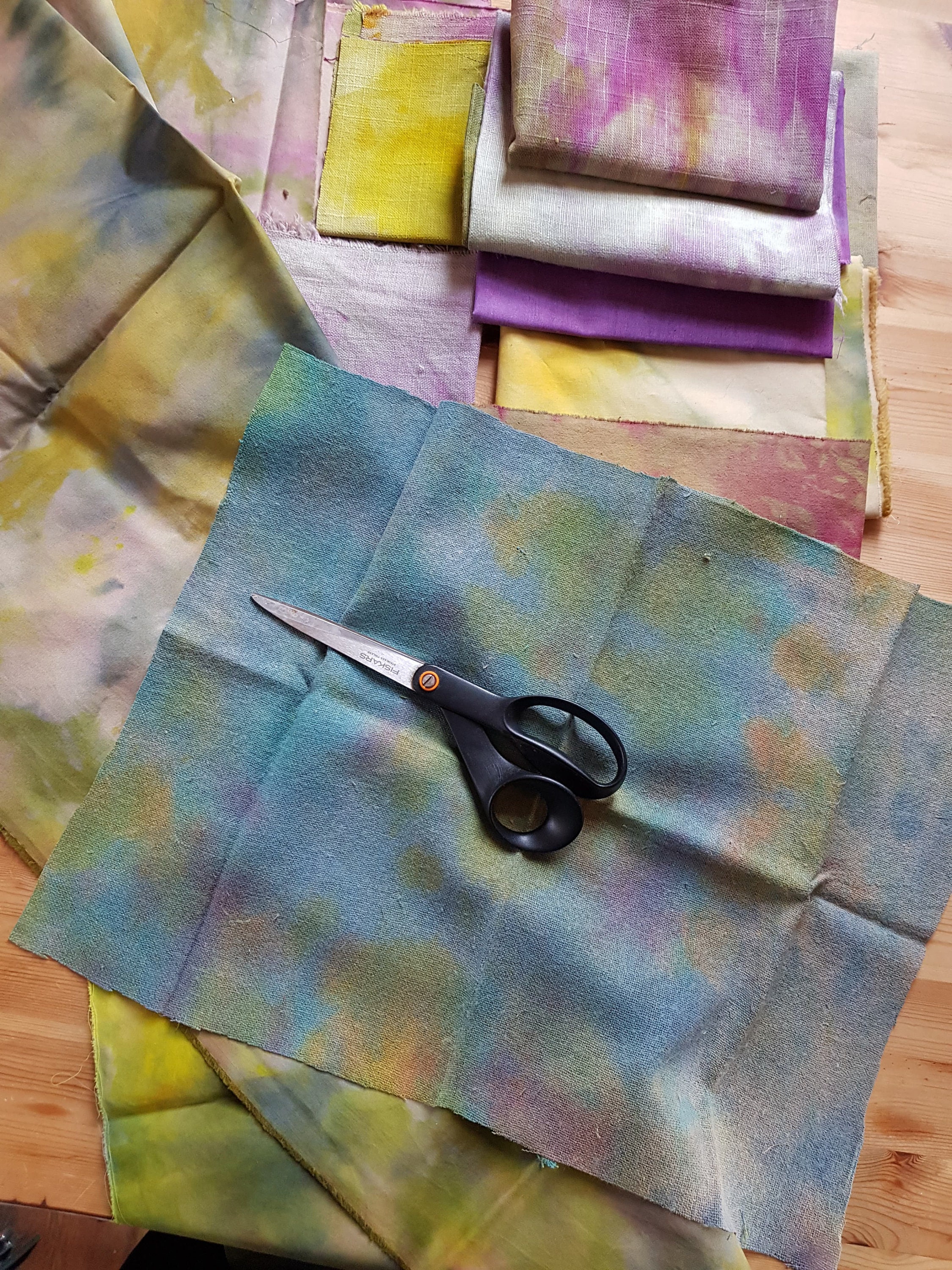 SPRING11 pieceshand dyed cotton and linen FABRICS REMNANTS Etsy