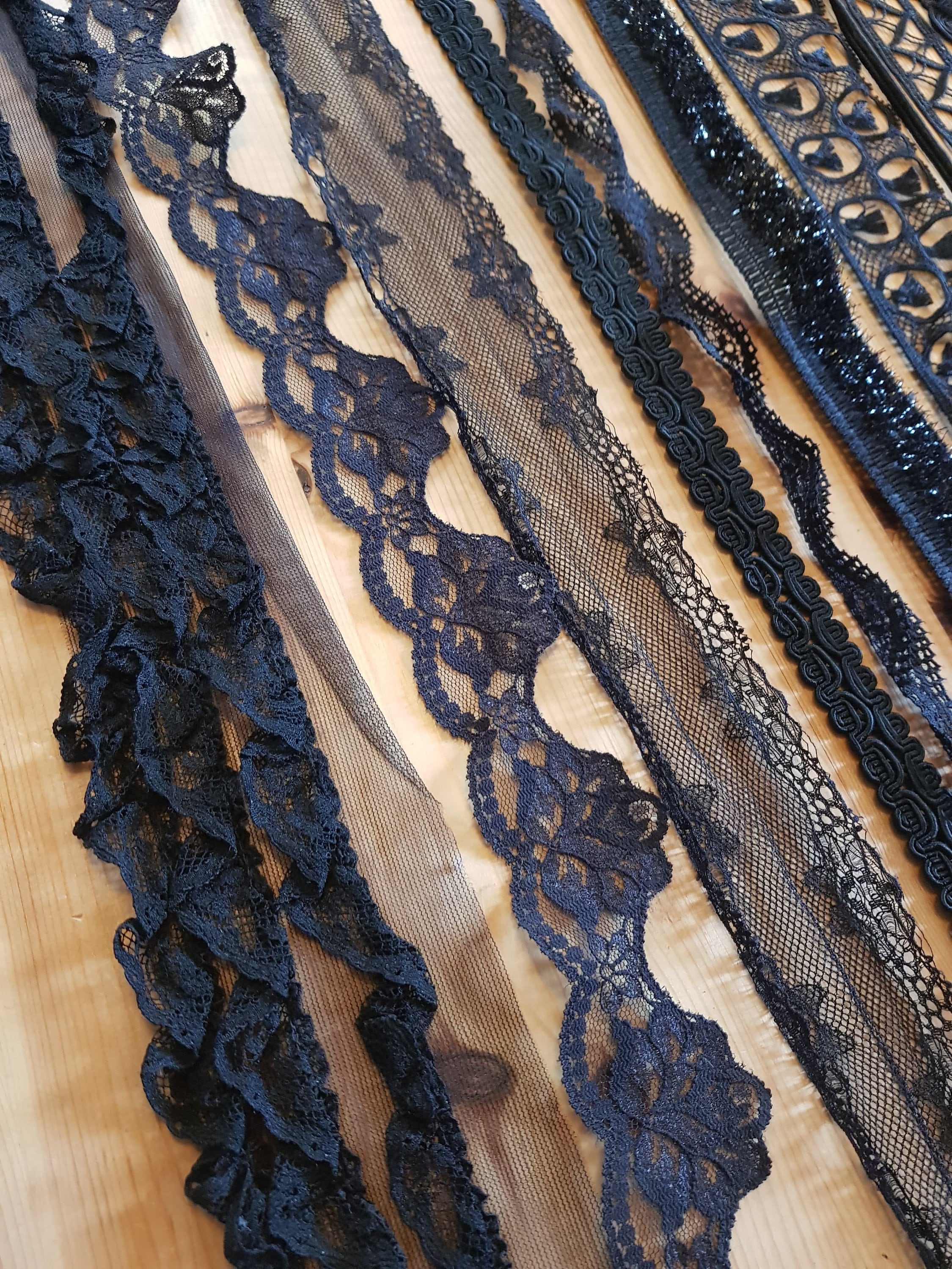 14 BLACK CRAZY RIBBONS ribbons Tapes Bundlebookbinding Etsy