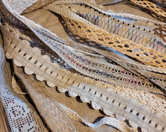 11 LINEN RIBBONS ,ribbons, tapes  bundle,bookbinding, journaling. ready to ship,