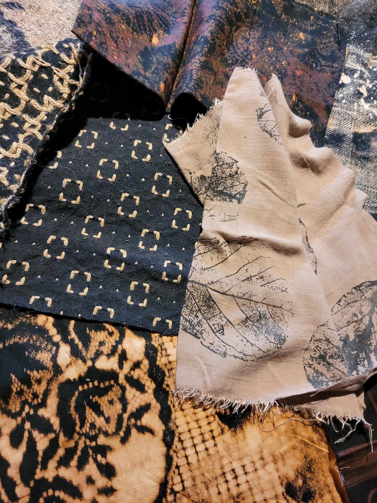 BLACK BEIGE Linen Remnants, Natural Linen, Cotton Fabric, Scraps, Linen ...
