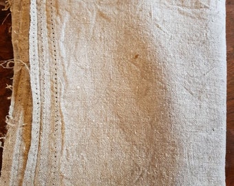Antique linen , hand weaved ,Pure heavy linen. ready to ship