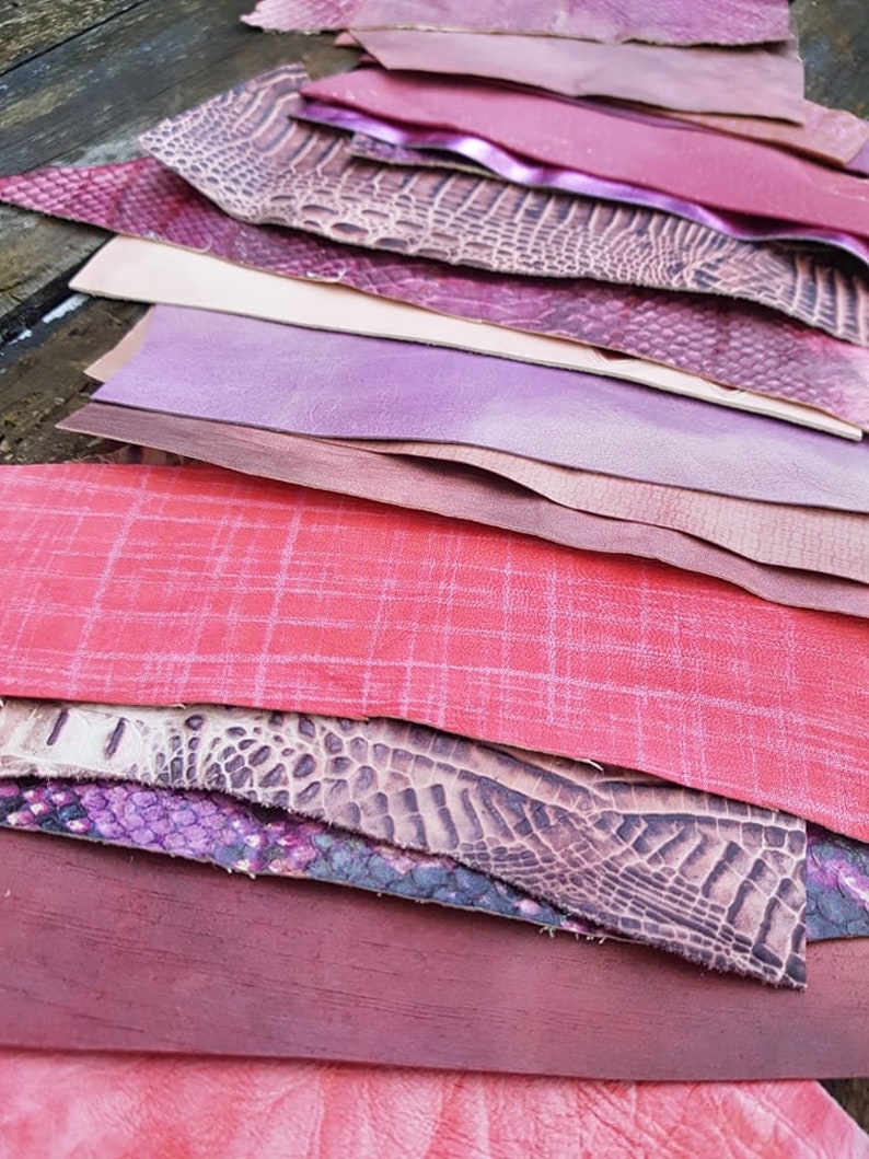 PINK FLAMINGO Leather Scraps,Real Sheep and cow Skin,Leather Fabric for Earrings,Jewelry,crafts,Leather Samples,Swatches,creative pack