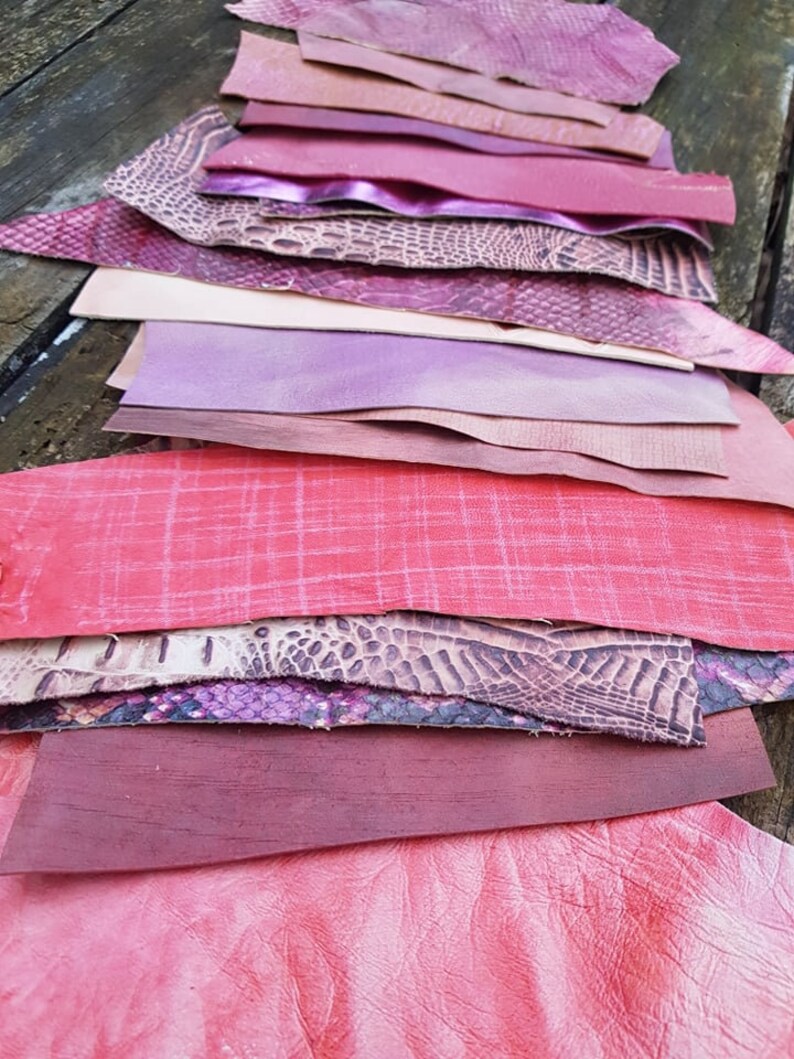 PINK FLAMINGO Leather Scraps,Real Sheep and cow Skin,Leather Fabric for Earrings,Jewelry,crafts,Leather Samples,Swatches,creative pack