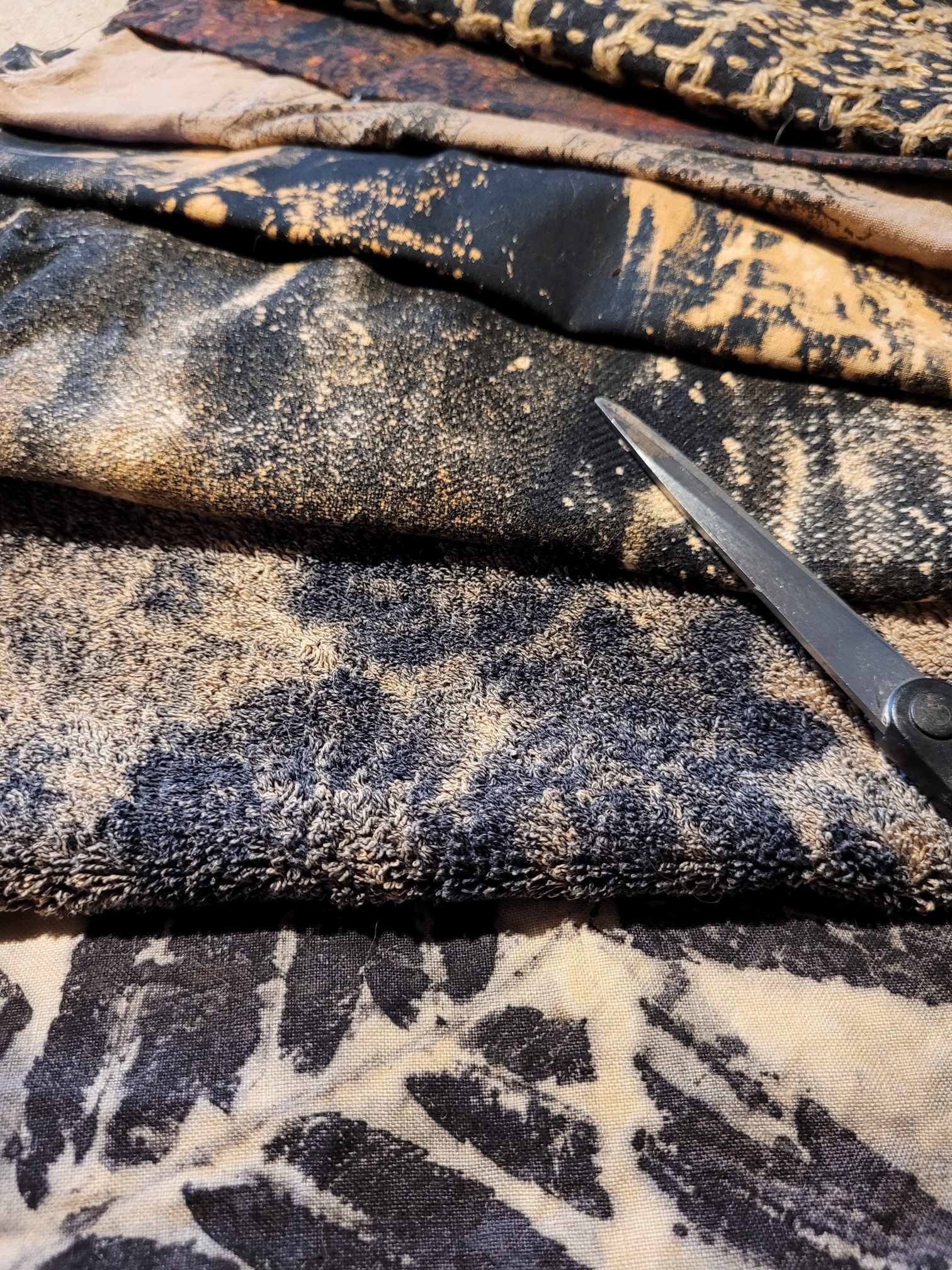 BLACK BEIGE Linen Remnants, Natural Linen, Cotton Fabric, Scraps, Linen ...