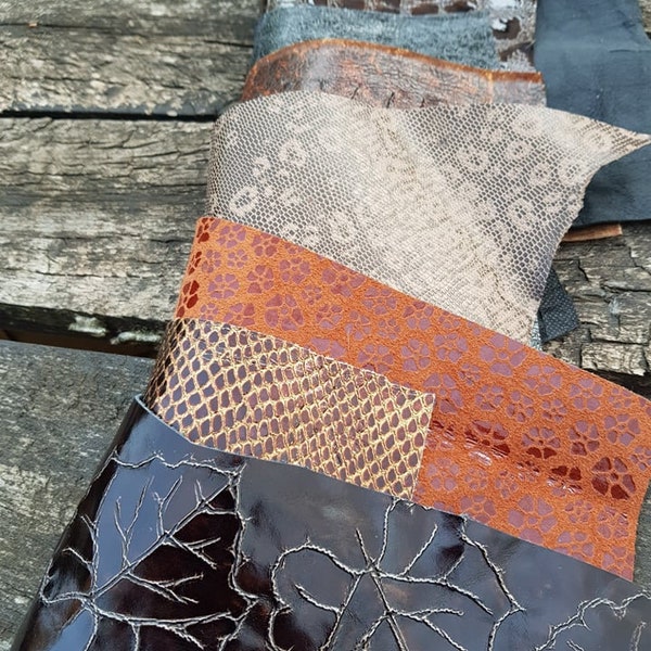 LATE SUMMER ,Leather Scraps,Real Sheep and cow Skin,Leather Fabric for Earrings,Jewelry,crafts,Leather Samples,Swatches,creative pack