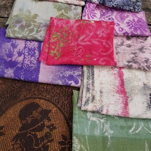 Discharged and Printed Pack of Natural Linen, Linen Bundle, Linen ...