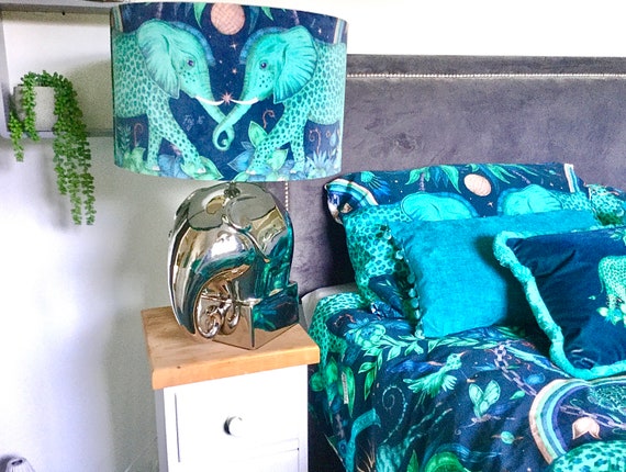 Elephant Table Lamp Shade With Emma Shipley Zambezi Fabric Etsy