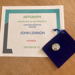 John Lennon signature badge limited edition