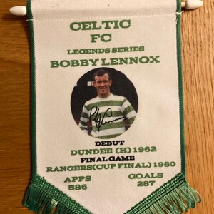 Bobby Lennox Celtic Legend pennant Signed