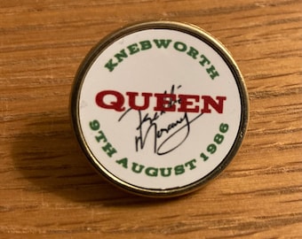Queen Freddie Mercury signed last concert badge Knebworth 1986