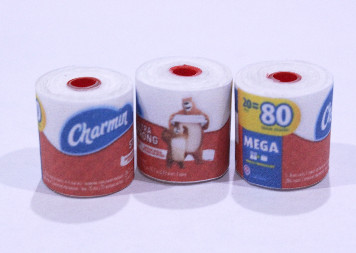 3 Pcs 112 Dollhouse Miniature Toilet Paper Roll Etsy