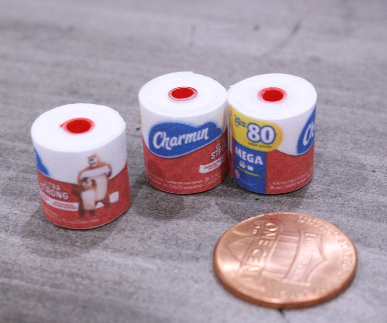 3 Pcs 112 Dollhouse Miniature Toilet Paper Roll Etsy