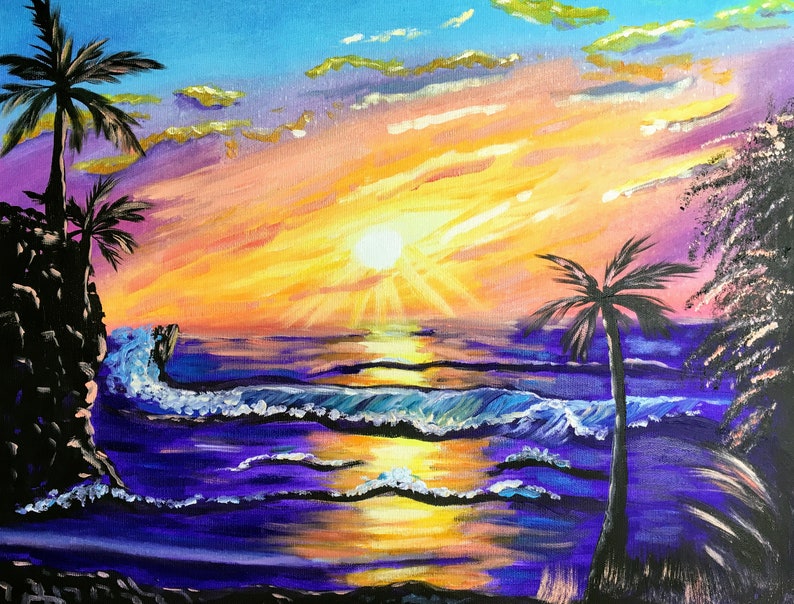 Hawaii Painting Hawaii Islands Art Oil Painting on Canvas Etsy