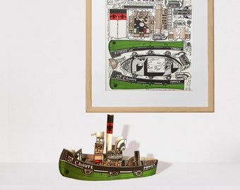 A Tug Boat "St. Canute" - Cardboard Cutout Toy - 1977