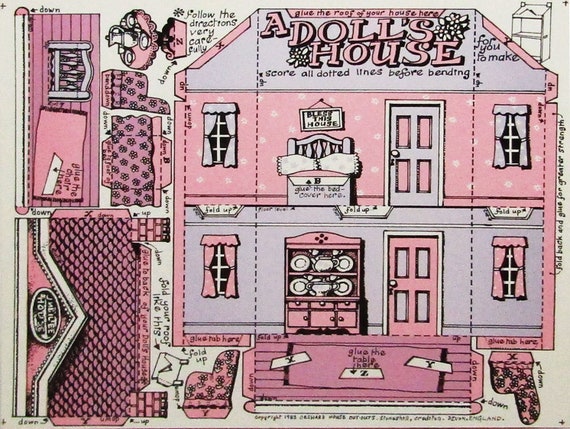 1982 A Dolls House Cardboard Cutout Toy