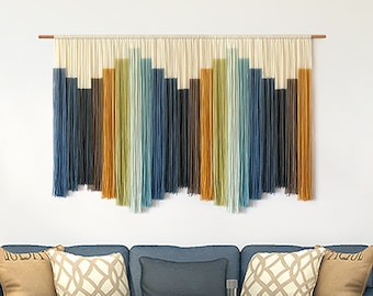 Macrame Wall Hanging, Large Macrame Wall Art, Modern Boho Wall Art Decor, Woven Wall Hanging, Dip Dye Macrame Tapestry, Home Decor, Gift
