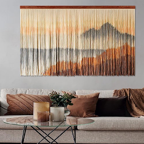 Mountain Art Wall Hanging Large Hand Dyed Tapestry Bohemian Etsy