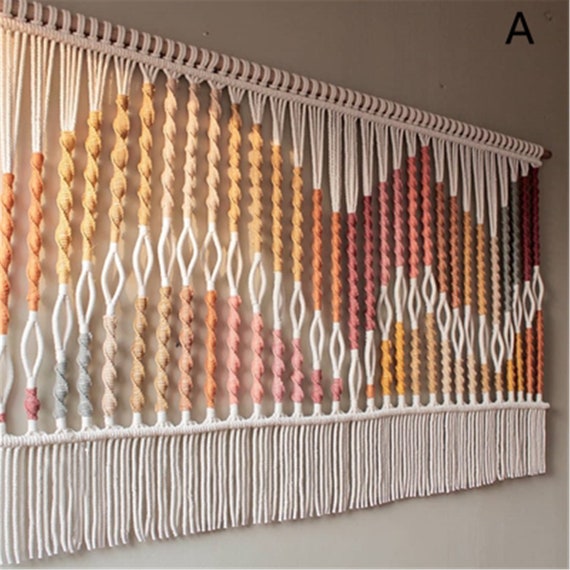 Bohemia Macrame Wall Hanging, Large Custom Macrame Wall Hanging Art, Hand Woven Dyed Wall Tapestry, Wedding Backdrop Decoration, Home Gifts