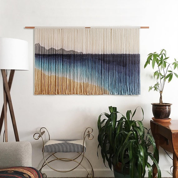 Bohemia Mountain Sea Wall Hanging Large Macrame Wall Art Etsy