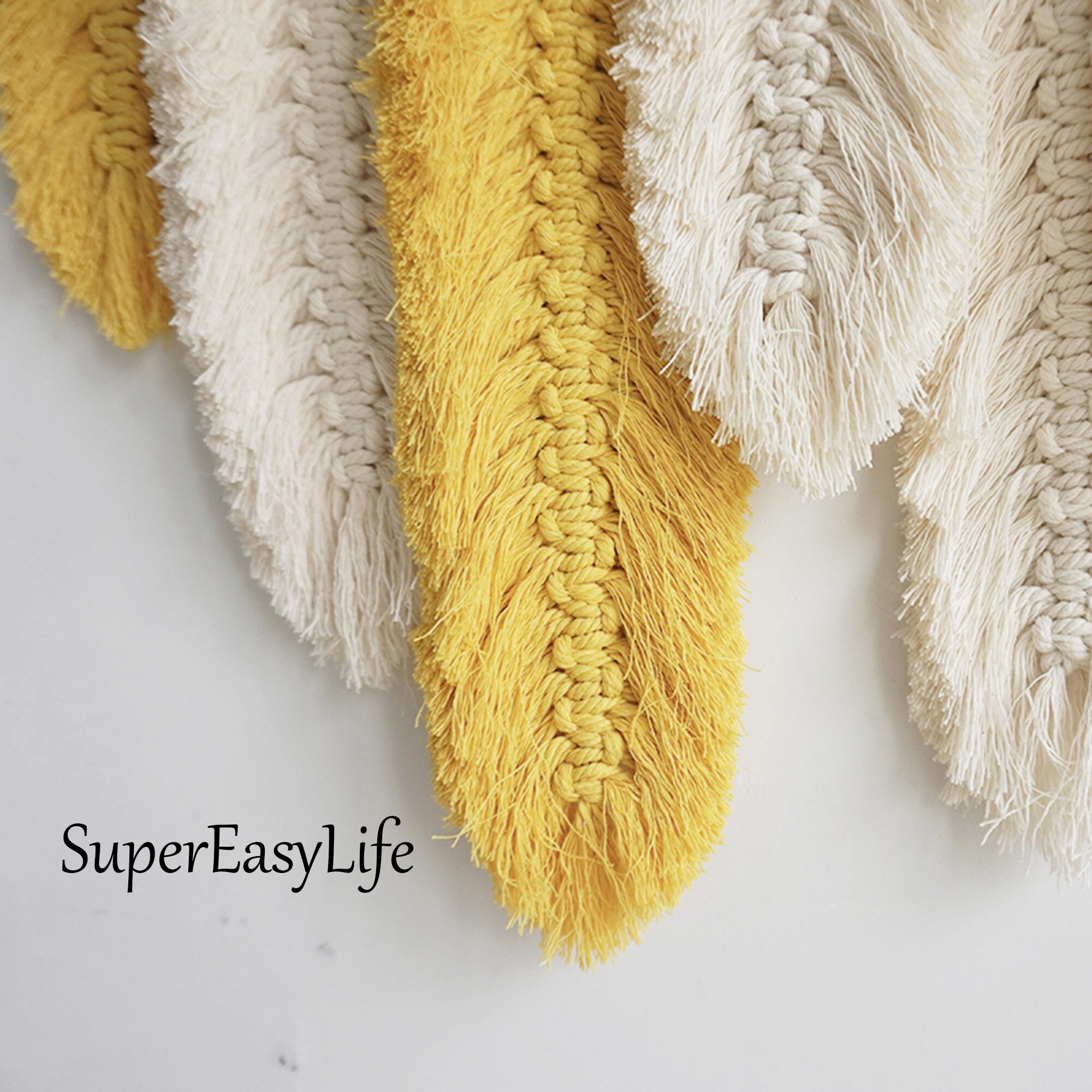 Macrame Feather Wall Hanging Macrame Leaf Macrame Wall Art Etsy