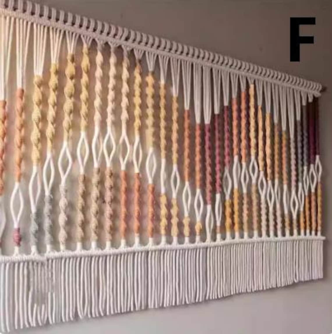 View of Bohemia Macrame Wall Hanging, Large Custom Macrame Wall Hanging Art ...