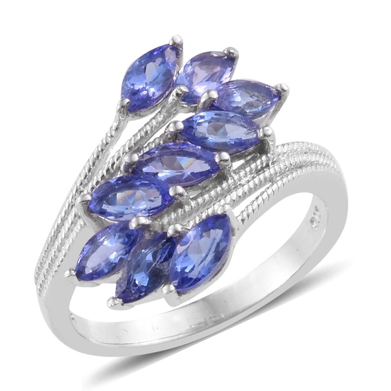 Tanzanite Gemstone Tanzanite Jewellery Silver Ring TGW 2.30 cts Silver Jewellery Rings AAA Tanzanite Sterling Silver Bypass Ring