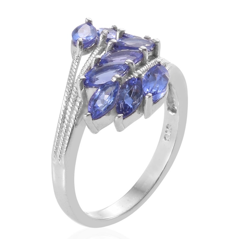 Tanzanite Gemstone Tanzanite Jewellery Silver Ring TGW 2.30 cts Silver Jewellery Rings AAA Tanzanite Sterling Silver Bypass Ring
