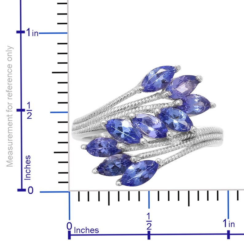 Tanzanite Gemstone Tanzanite Jewellery Silver Ring TGW 2.30 cts Silver Jewellery Rings AAA Tanzanite Sterling Silver Bypass Ring