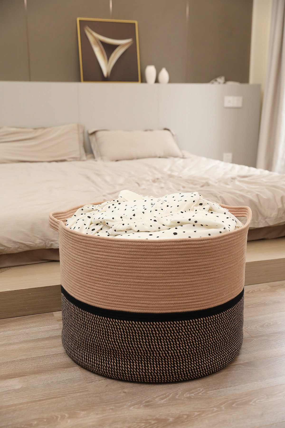 24 X 24 X 17 Mega Size Extra Large Storage Basket Cotton Rope